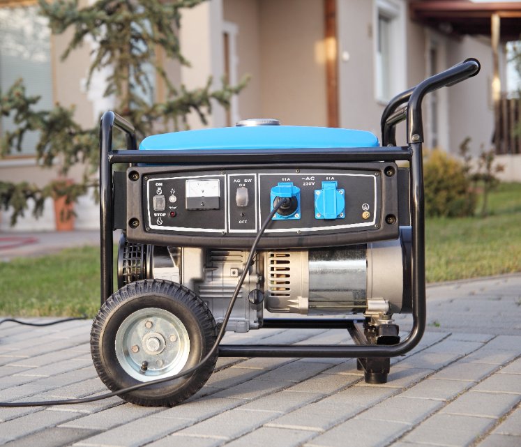 portable generator running outside of home